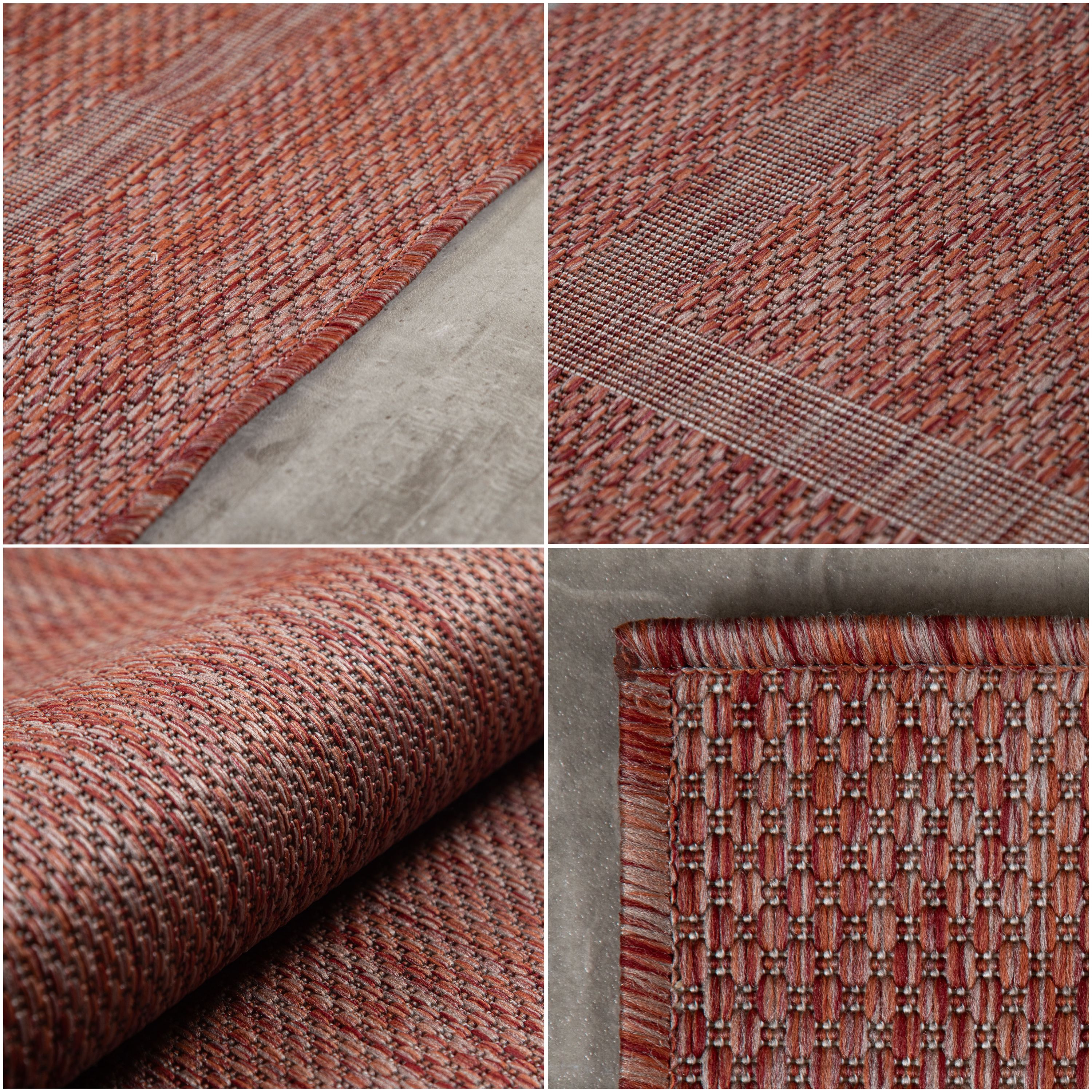 Round Outdoor Rug Plain Weatherproof Patio Kitchen Rug Flat Weave