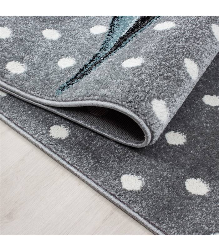 Tapis enfant poils courts phare bateau de mer chambre d'enfant gris beige