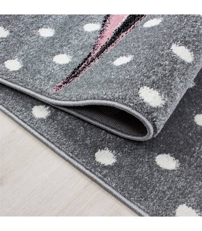 Tapis enfant poils courts phare bateau de mer chambre d'enfant gris beige