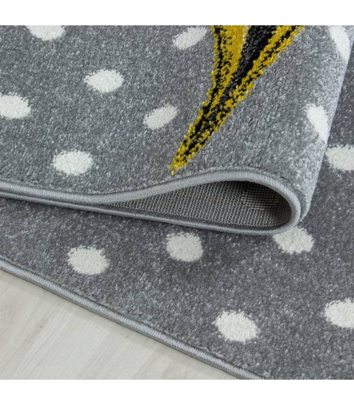 Tapis enfant poils courts phare bateau de mer chambre d'enfant gris beige