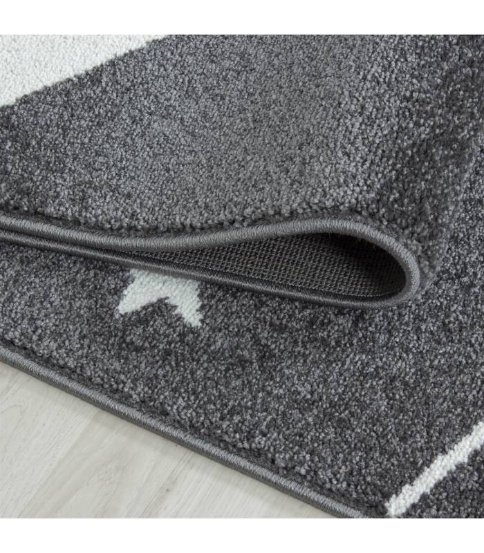 Tapis enfant poils courts phare bateau de mer chambre d'enfant gris beige