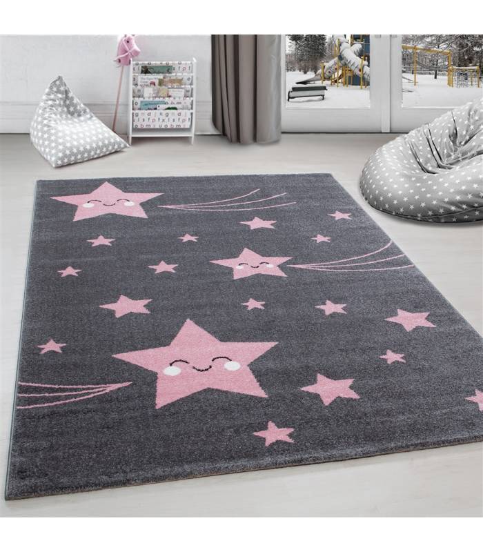 Tapis enfant poils courts phare bateau de mer chambre d'enfant gris beige