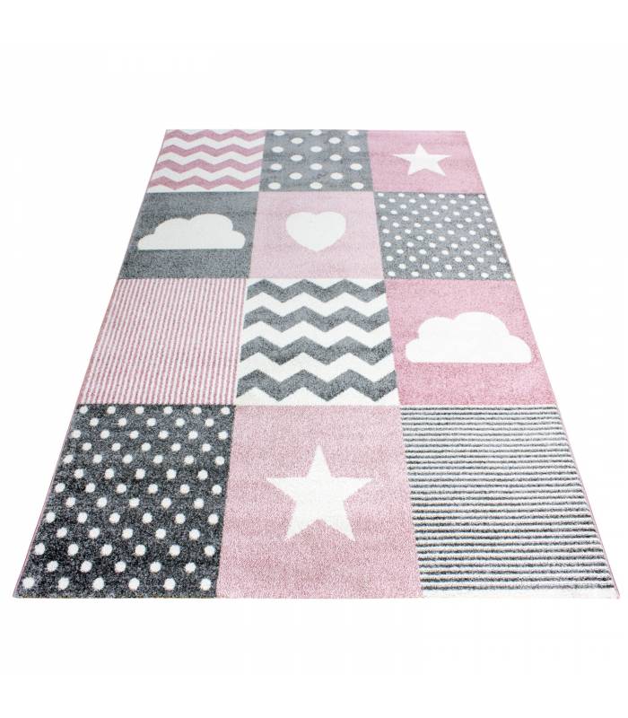 Tapis enfant poils courts phare bateau de mer chambre d'enfant gris beige