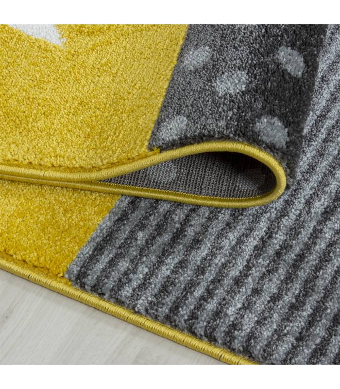 Tapis enfant poils courts phare bateau de mer chambre d'enfant gris beige