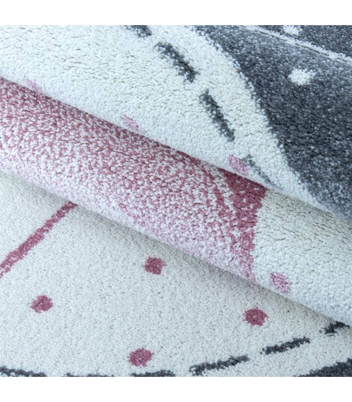 Tapis enfant poils courts phare bateau de mer chambre d'enfant gris beige