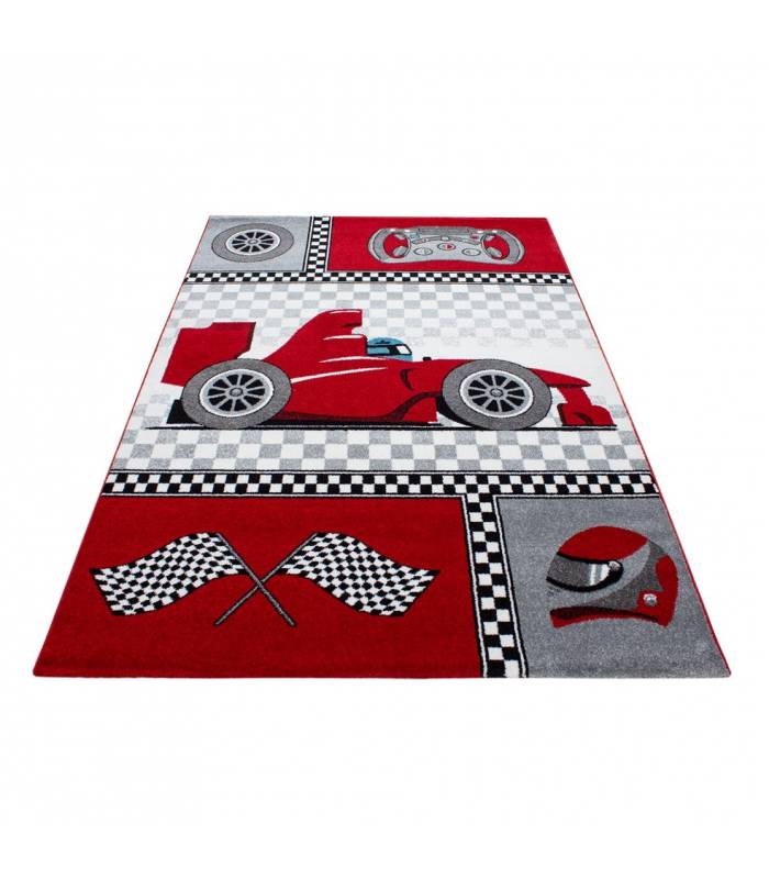 Tapis enfant poils courts phare bateau de mer chambre d'enfant gris beige