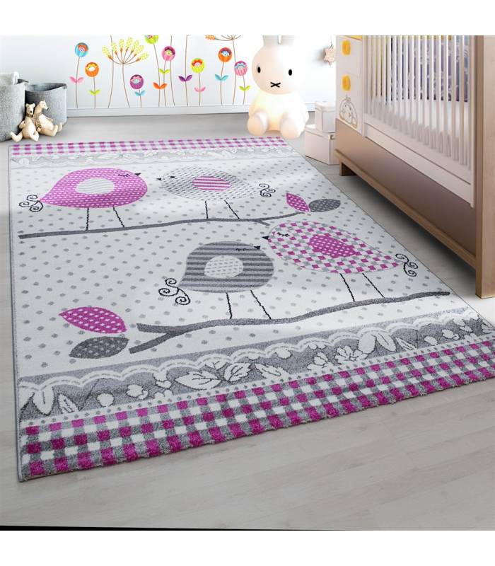 Tapis enfant poils courts phare bateau de mer chambre d'enfant gris beige