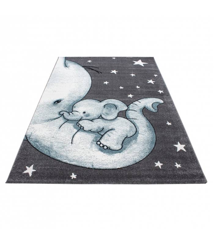 Tapis enfant poils courts phare bateau de mer chambre d'enfant gris beige