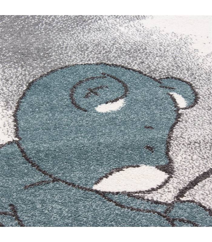 Tapis enfant poils courts phare bateau de mer chambre d'enfant gris beige