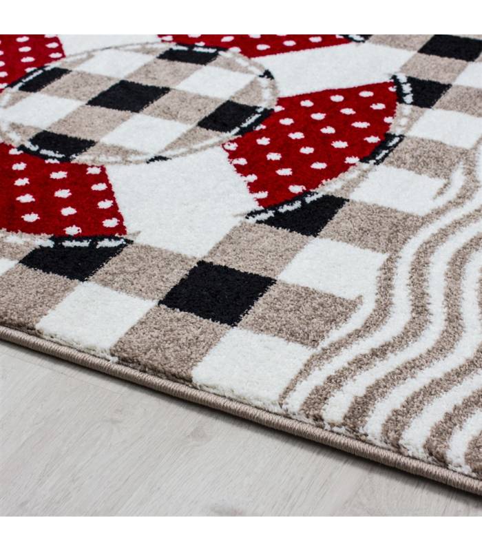 Tapis enfant poils courts phare bateau de mer chambre d'enfant gris beige