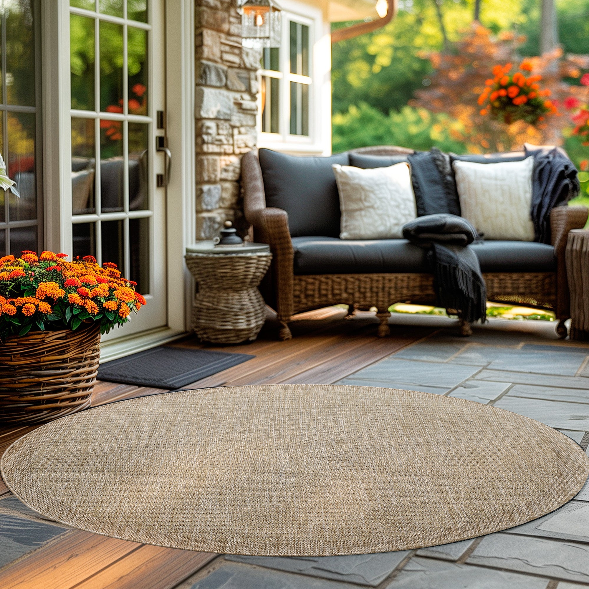 Tapis de couloir beige à poils longs pour salon, style bohème scandinave, motif 3D