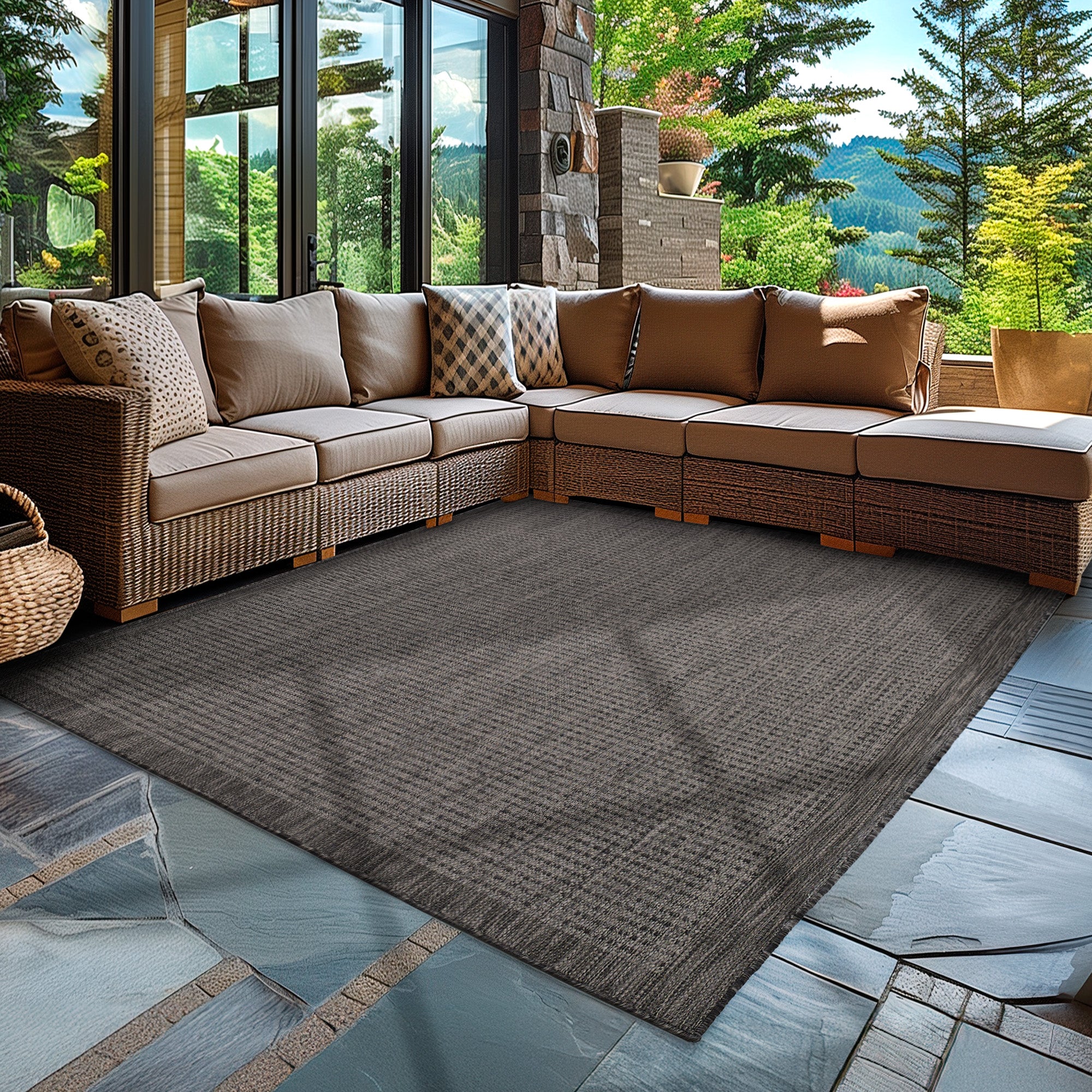 Tapis de couloir beige à poils longs pour salon, style bohème scandinave, motif 3D
