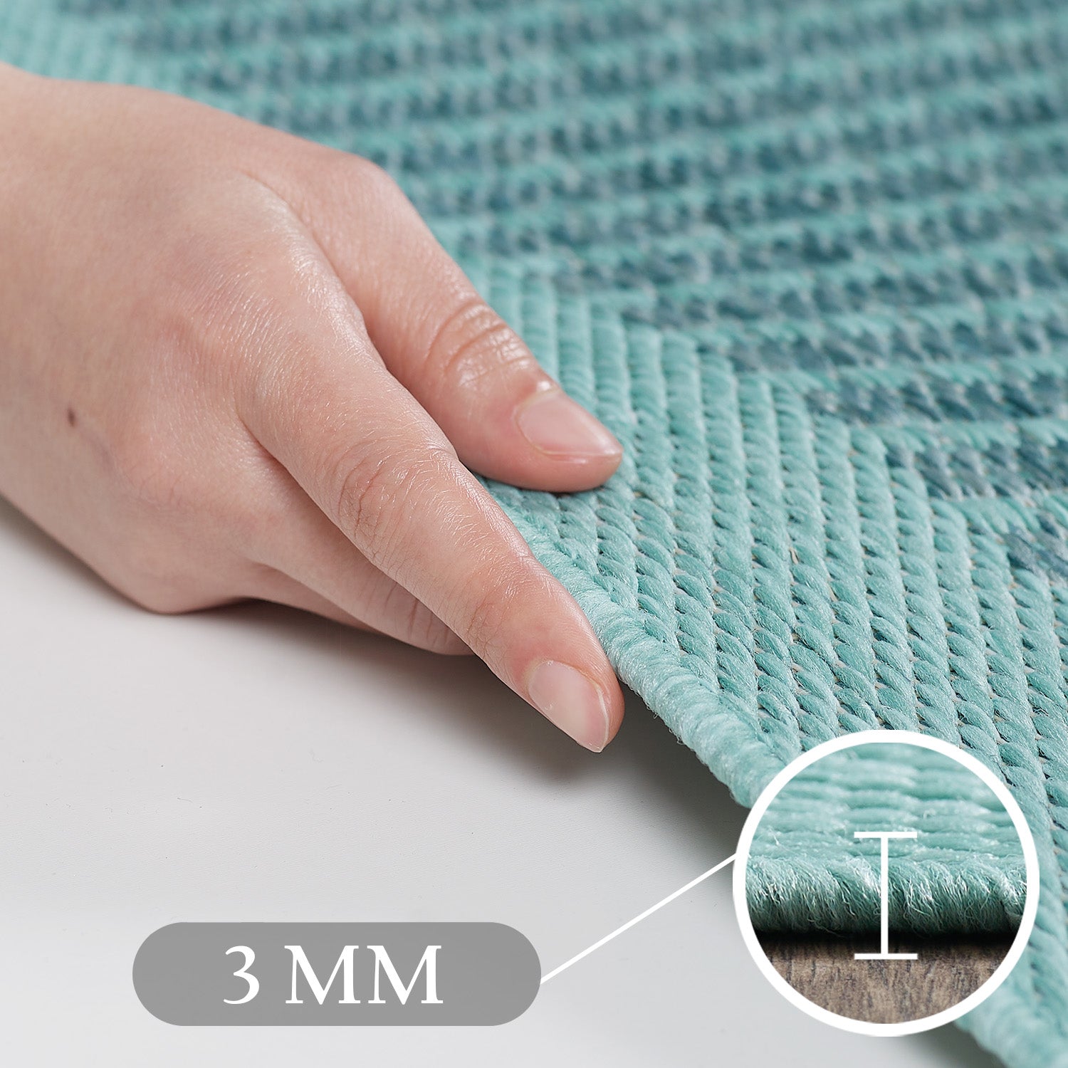 Tapis de couloir beige à poils longs pour salon, style bohème scandinave, motif 3D