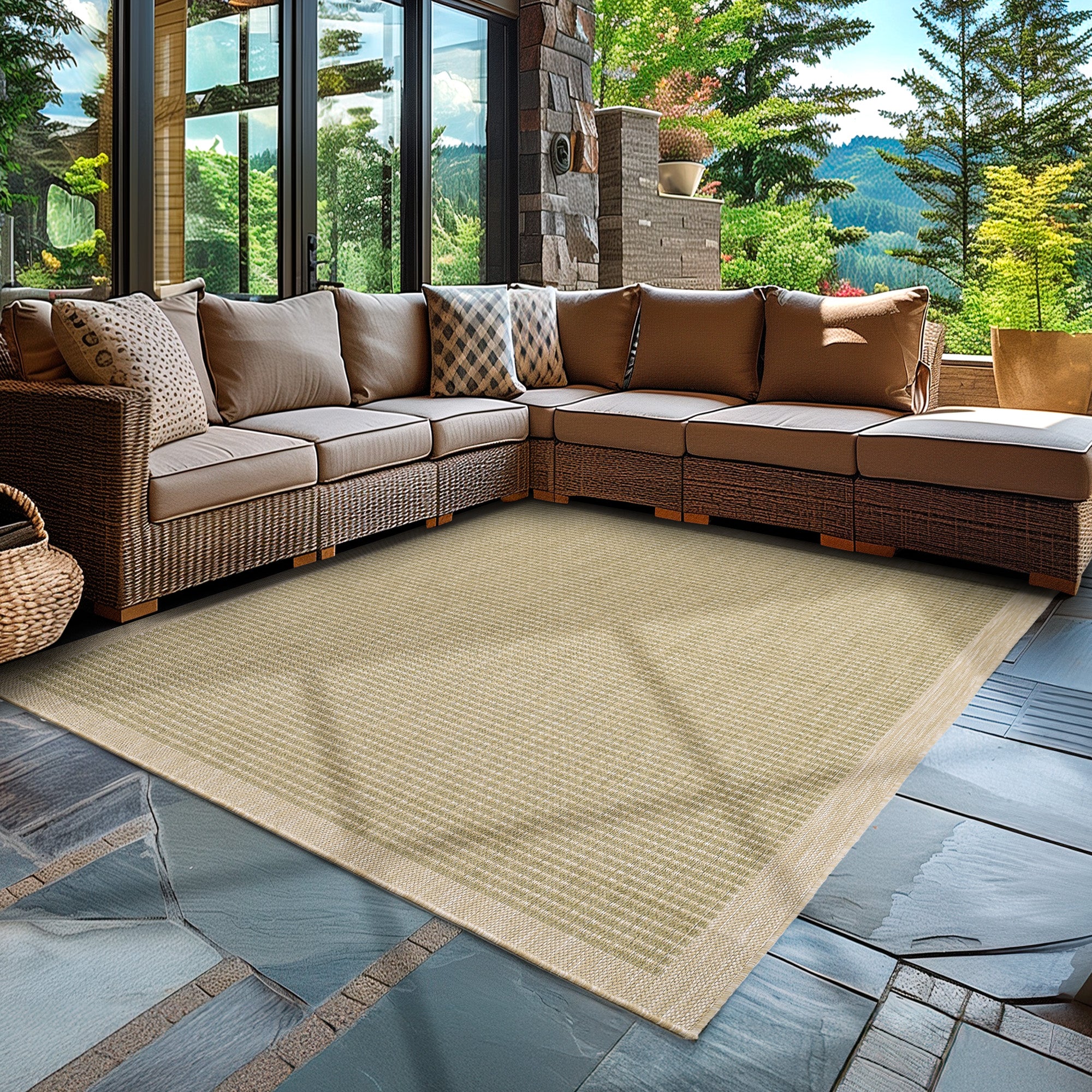 Tapis de couloir beige à poils longs pour salon, style bohème scandinave, motif 3D