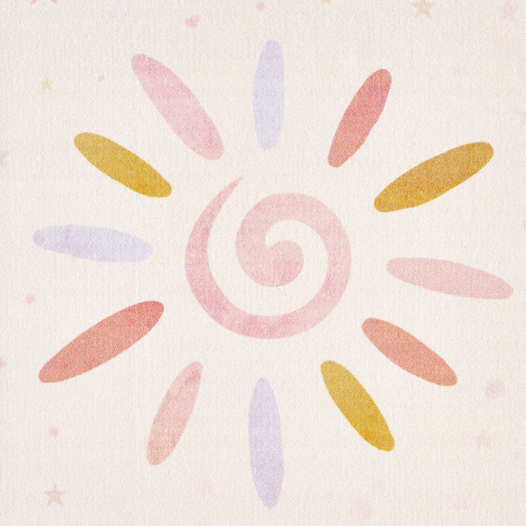 Cream-colored children's rug for girls and boys, fluffy, washable, soft
